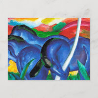 The big blue horses by Franz Marc