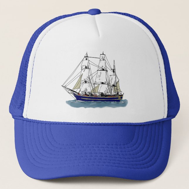 The Big Blue – Tall Ship Trucker Hat (Front)