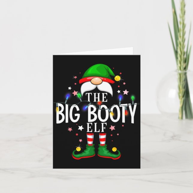 The Big Booty Elf Christmas Family Pajama Party  Card (Front)