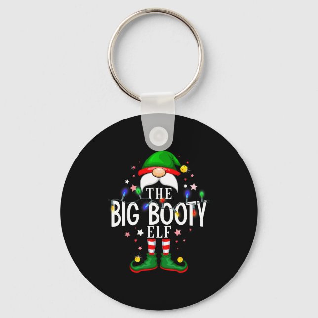 The Big Booty Elf Christmas Family Pajama Party  Key Ring (Front)