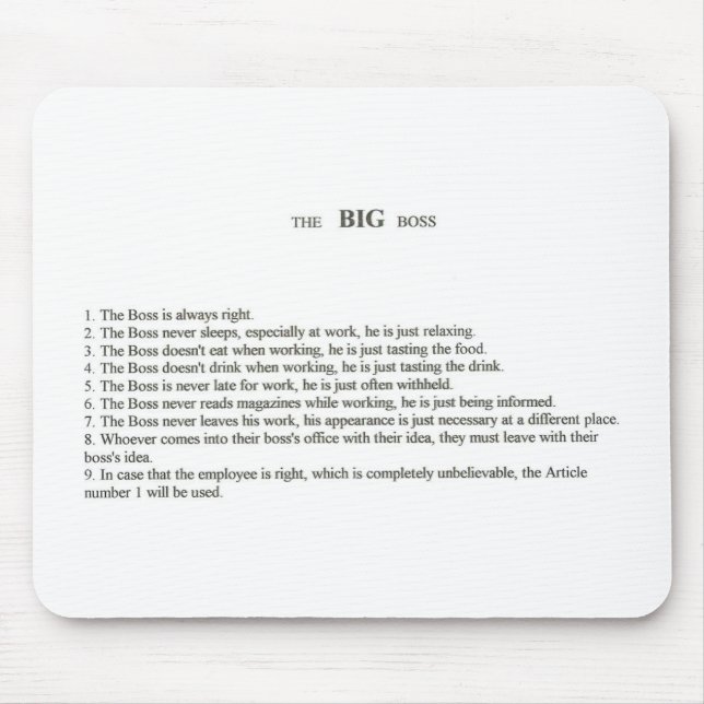 The Big Boss Mouse Mat (Front)