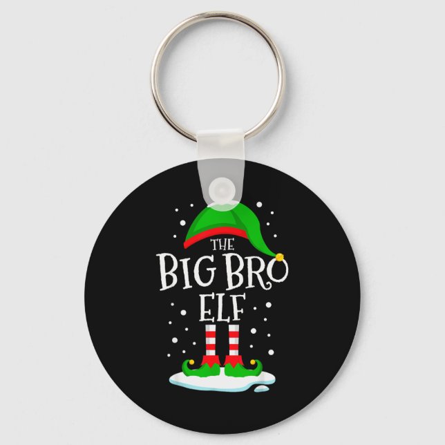 The Big Bro Elf Christmas Family Matching Xmas Bro Key Ring (Front)