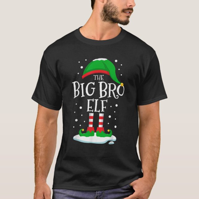 The Big Bro Elf Christmas Family Matching Xmas Bro T-Shirt (Front)
