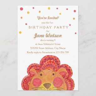 The Big Cat Kids Birthday Party Invitation