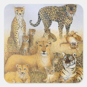 The Big Cats Square Sticker
