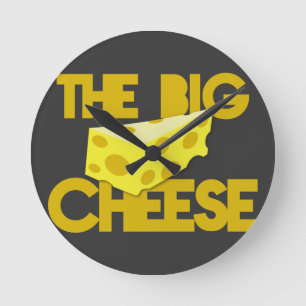 THE BIG CHEESE the boss design with cheese! Round Clock