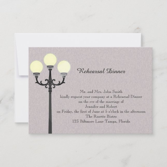 The Big Easy Wedding Rehearsal Invitation (Front)