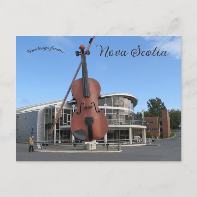 The Big Fiddle in Sydney Nova Scotia Postcard (Front)