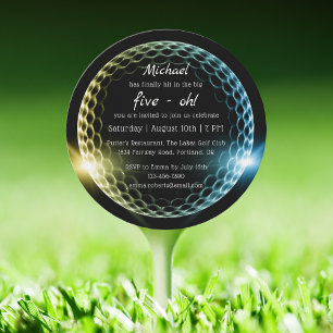 The Big Five-Oh Golf   50th Birthday Invitation