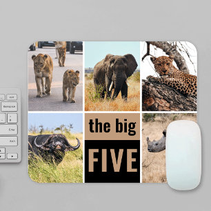 The Big Five Wild Animals African Safari Photo Mouse Mat