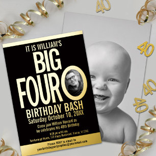 The Big Four 0 40th Birthday graphic photo black