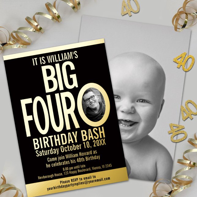 The Big Four 0 40th Birthday graphic photo black (Creator Uploaded)