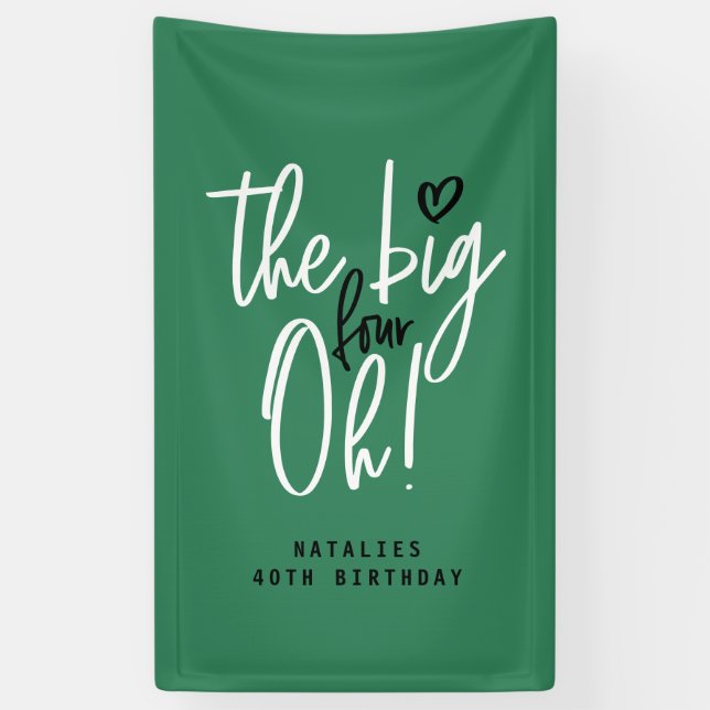 The big four oh! 40th birthday party banner (Vertical)