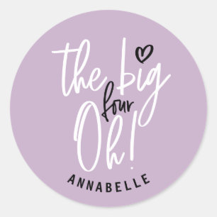 The big four oh! 40th birthday party favour gift classic round sticker