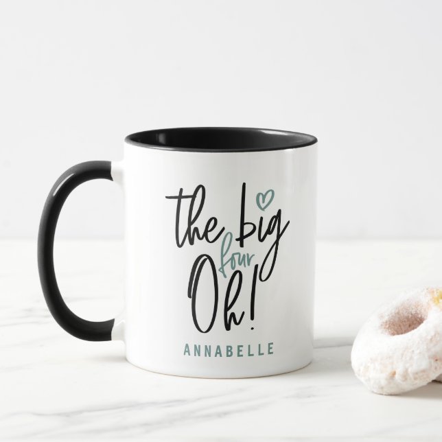 The big four oh! 40th birthday party favour gift mug (With Donut)