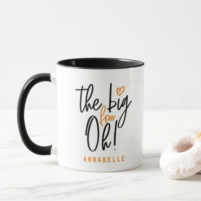 The big four oh! 40th birthday party favour gift mug (With Donut)