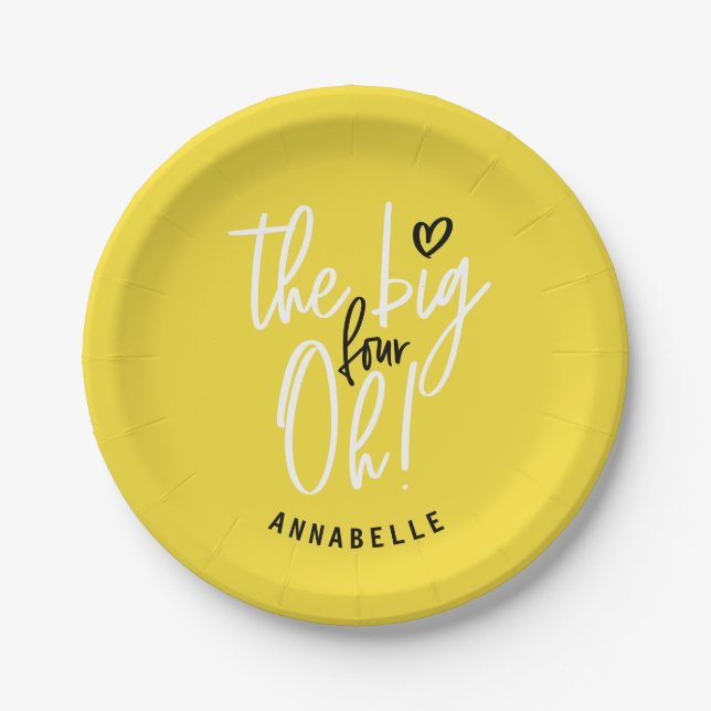 The big four oh! 40th birthday party favour gift paper plate (Front)