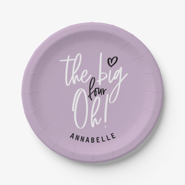 The big four oh! 40th birthday party favour gift paper plate (Front)