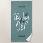 The big four oh! 40th birthday party teal girly beach towel<br><div class="desc">The big four oh! 40th birthday party teal girly beach towel.</div>