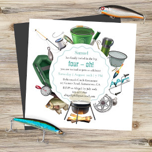 The Big Four-Oh Fishing 40th Birthday Invitation
