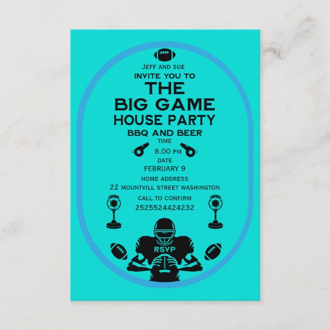 The Big Game BBQ House Party Enclosure Card (Front)