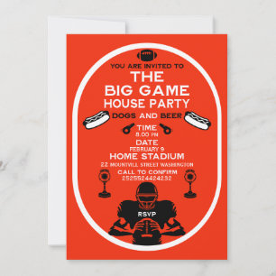 The Big Game Football House Party Invitation