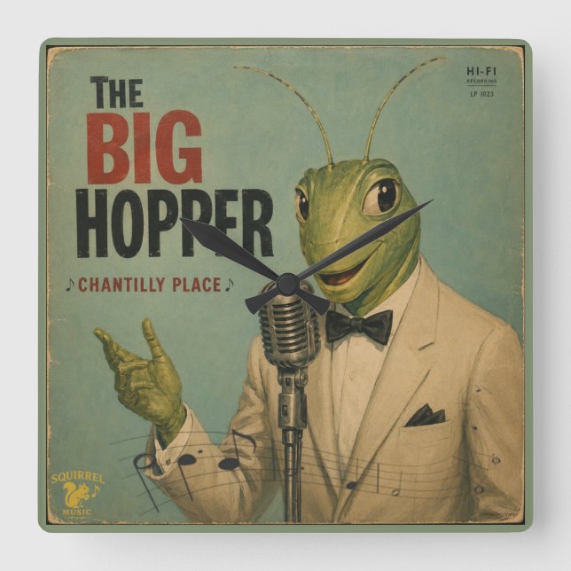 The Big Hopper Album: a Parody Square Wall Clock (Front)