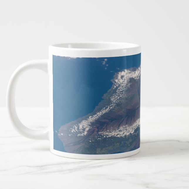 The Big Island Of Hawaii And Its Mountains Large Coffee Mug (Left)
