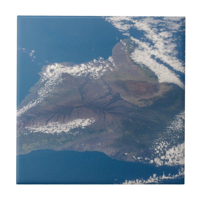 The Big Island Of Hawaii And Its Mountains Tile (Front)