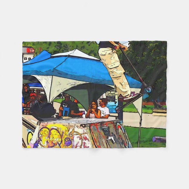 The Big Jump - Scooter Trick Fleece Blanket (Front (Horizontal))