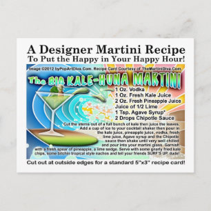 The Big KALE-HUNA MARTINI RecipePostcard Postcard