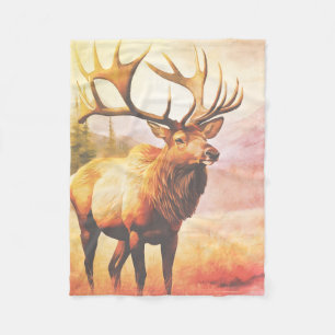 The big Old Bull Elk Fleece Blanket
