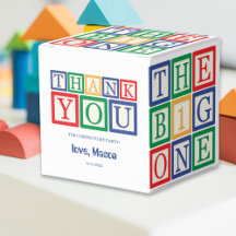 The Big One 1st Birthday Favor Box ABC Blocks