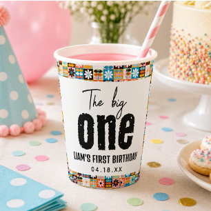 The BIG One 1st Birthday Paper Cups