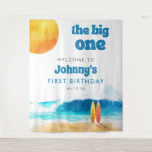 The Big One 1st Birthday Surf Beach Photo Backdrop