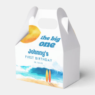 The Big One 1st Birthday Surf Beach Watercolor Favour Box