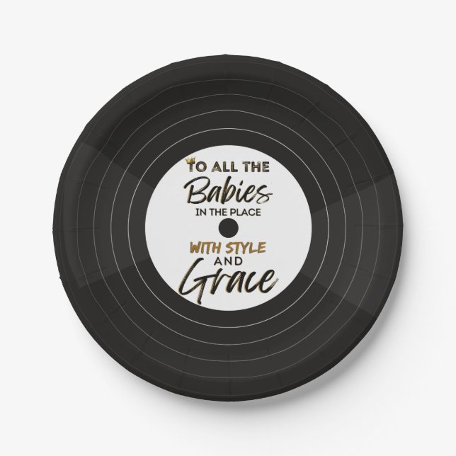 The Big One 90's Hip Hop 1st Birthday/Baby Shower  Paper Plate (Front)