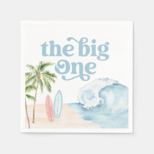 The Big One Beach Surf 1st Birthday Napkin