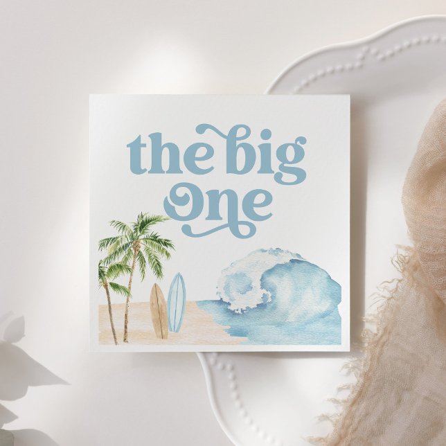 The Big One Beach Surf 1st Birthday Napkin (Creator Uploaded)