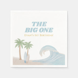 The Big One Beach Surf Summer Watercolor Coastal Napkin