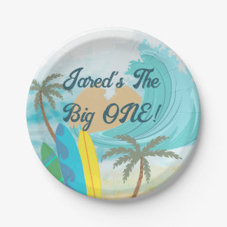 The Big One Big Wave First Birthday Plate