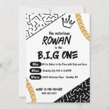 The Big One Birthday 90's Hip Hop Invitation