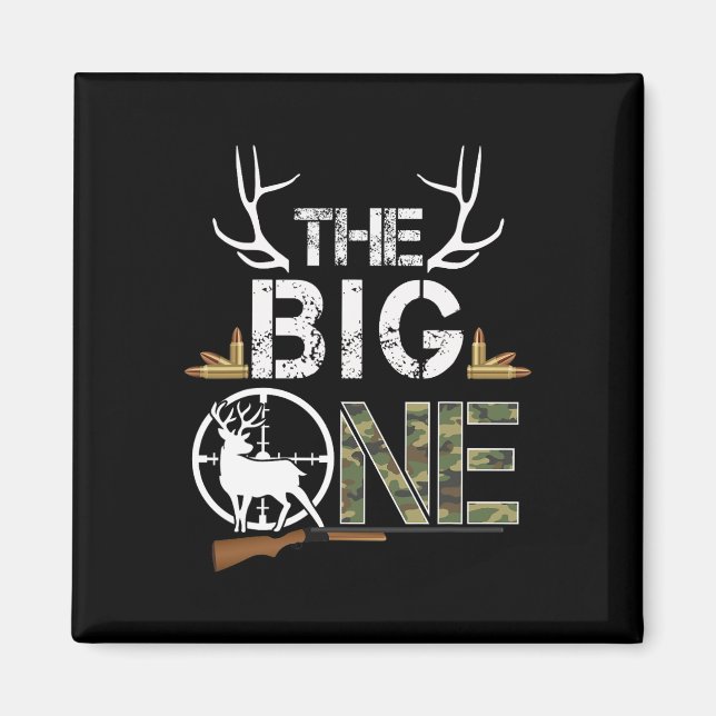 The Big One Birthday Boy Deer Hunter Camouflage 1s Magnet (Front)