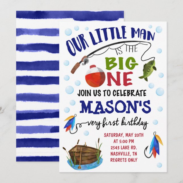 The Big One Birthday Invitation (Front/Back)