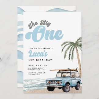 The Big One Birthday Invitation Boy First Birthday
