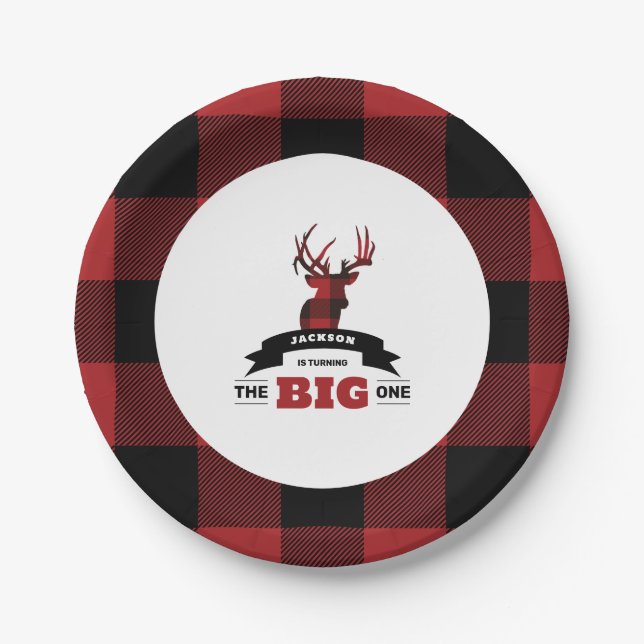 The Big One Birthday Party Round Paper Plate  (Front)