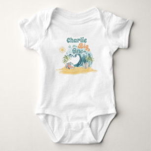 The BIG ONE Birthday Tshirt-Surfing First Birthday Baby Bodysuit