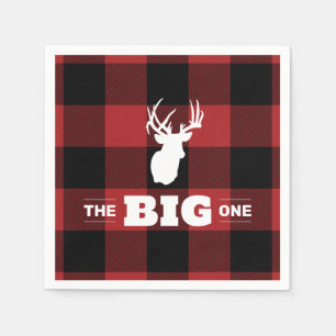 The Big One Buffalo Plaid Deer Napkin