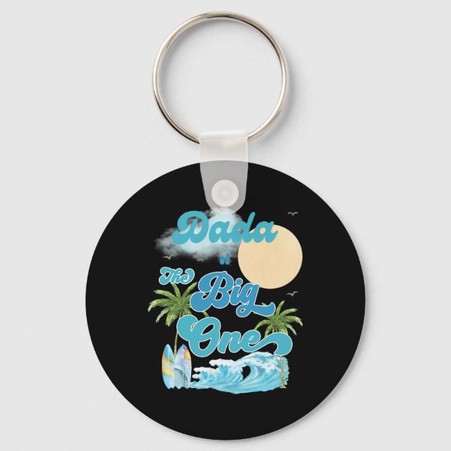The Big One Dada Surfing First Birthday Matching F Key Ring (Front)