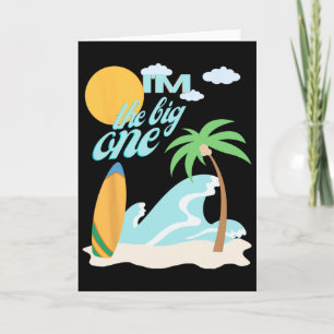 The Big One First Birthday 1st Bday Surfing Family Card